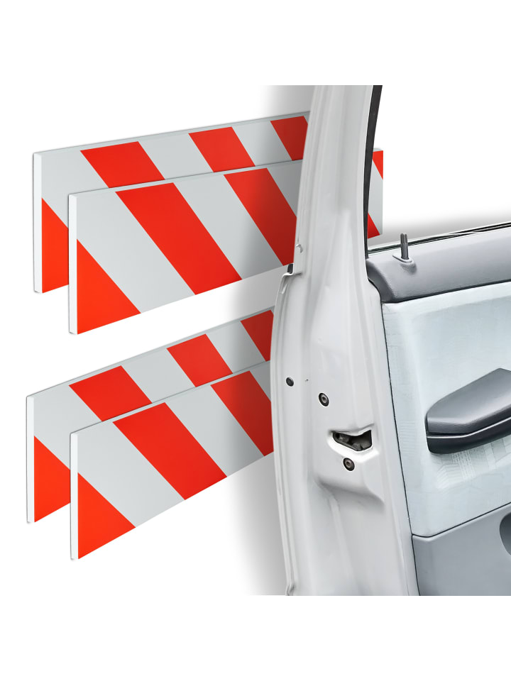 relaxdays 4 x Garagen-Wandschutz in Rot/ Weiß - (B)50 x (H)10 cm günstig kaufen onesize