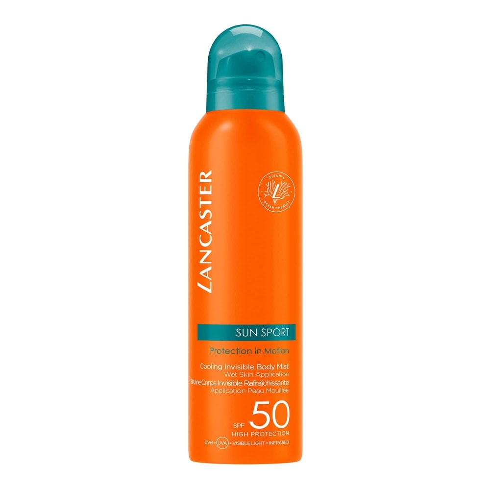 Lancaster Brume Invisible Rafraîchissante application peau mouillée SPF50 Brume Solaire SPF50