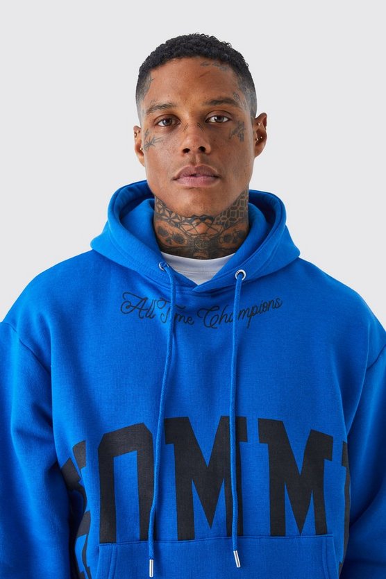 Kastiger Oversize Homme Trainingsanzug mit geteiltem Saum