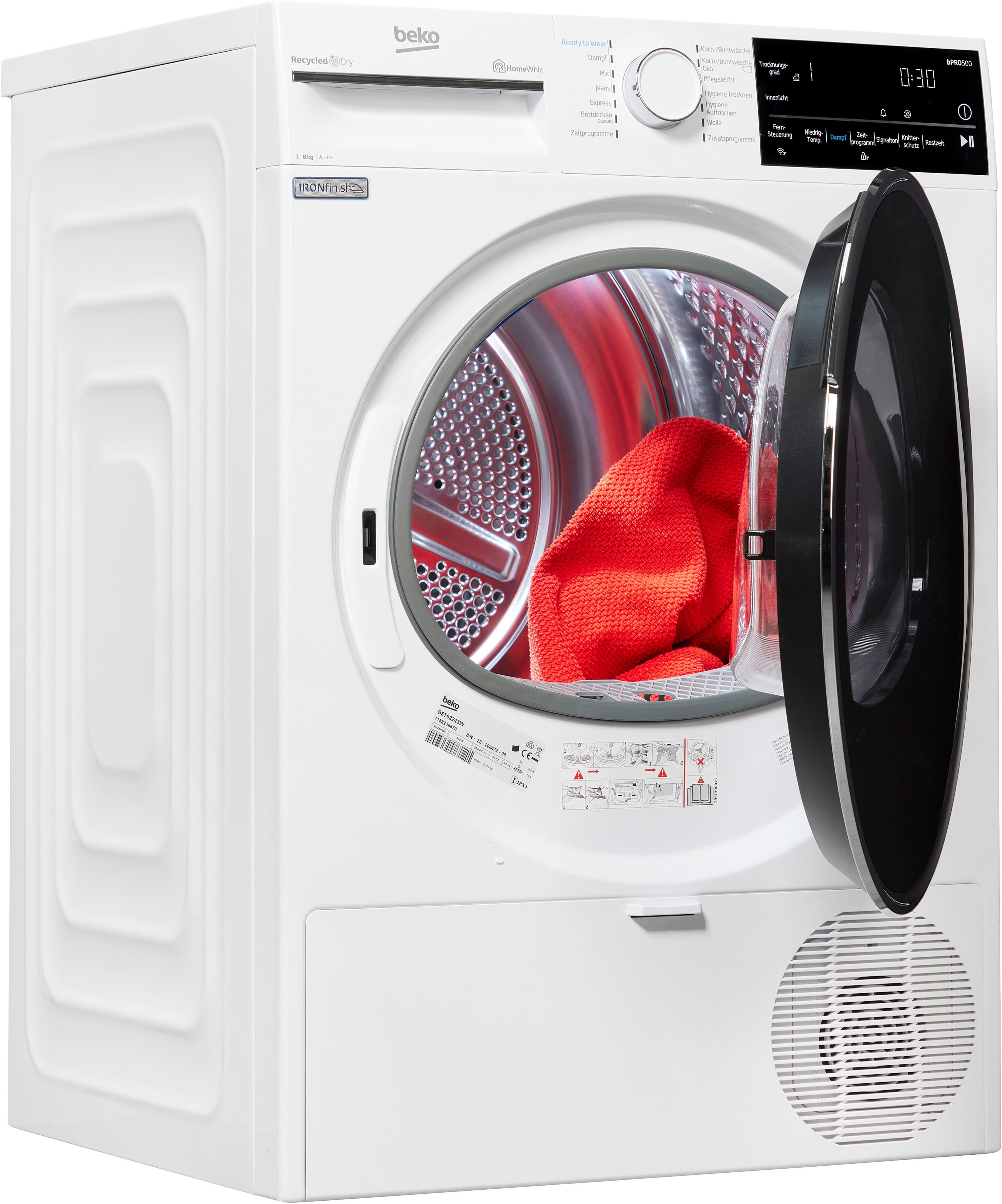 BEKO Wärmepumpentrockner B5T62243W, 8 kg