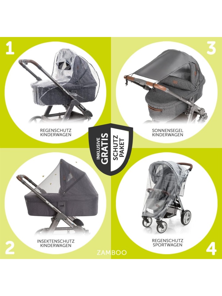 ABC-Design Kombi-Kinderwagen Samba - inkl. Babywanne & Sportsitz in schwarz günstig kaufen onesize