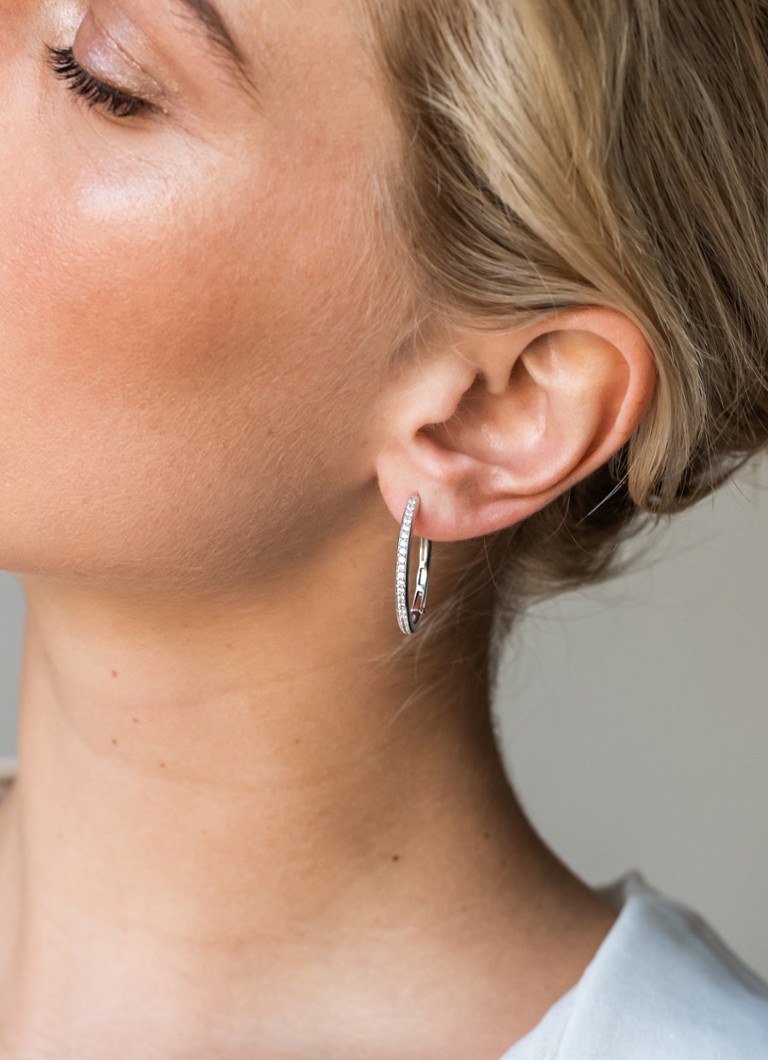 TI SENTO - Milano Silver hoop earrings with zirconia 7789ZI