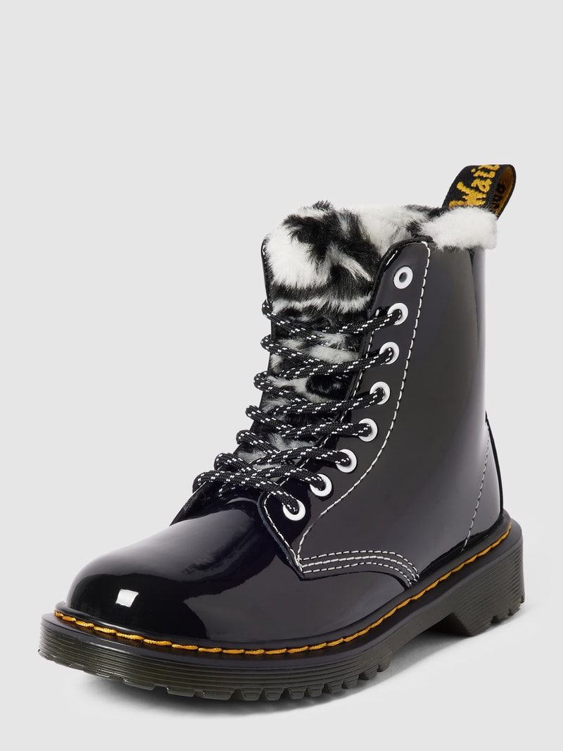 Schnürboots in Lack-Optik Modell 'Serena' in schwarz