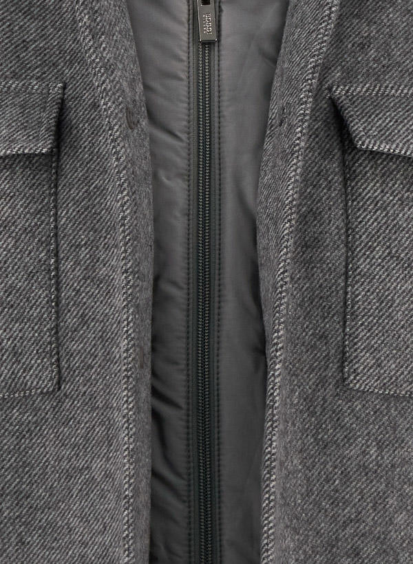 BOGGI MILANO, Jacke, Wolle wattiert, grau meliert