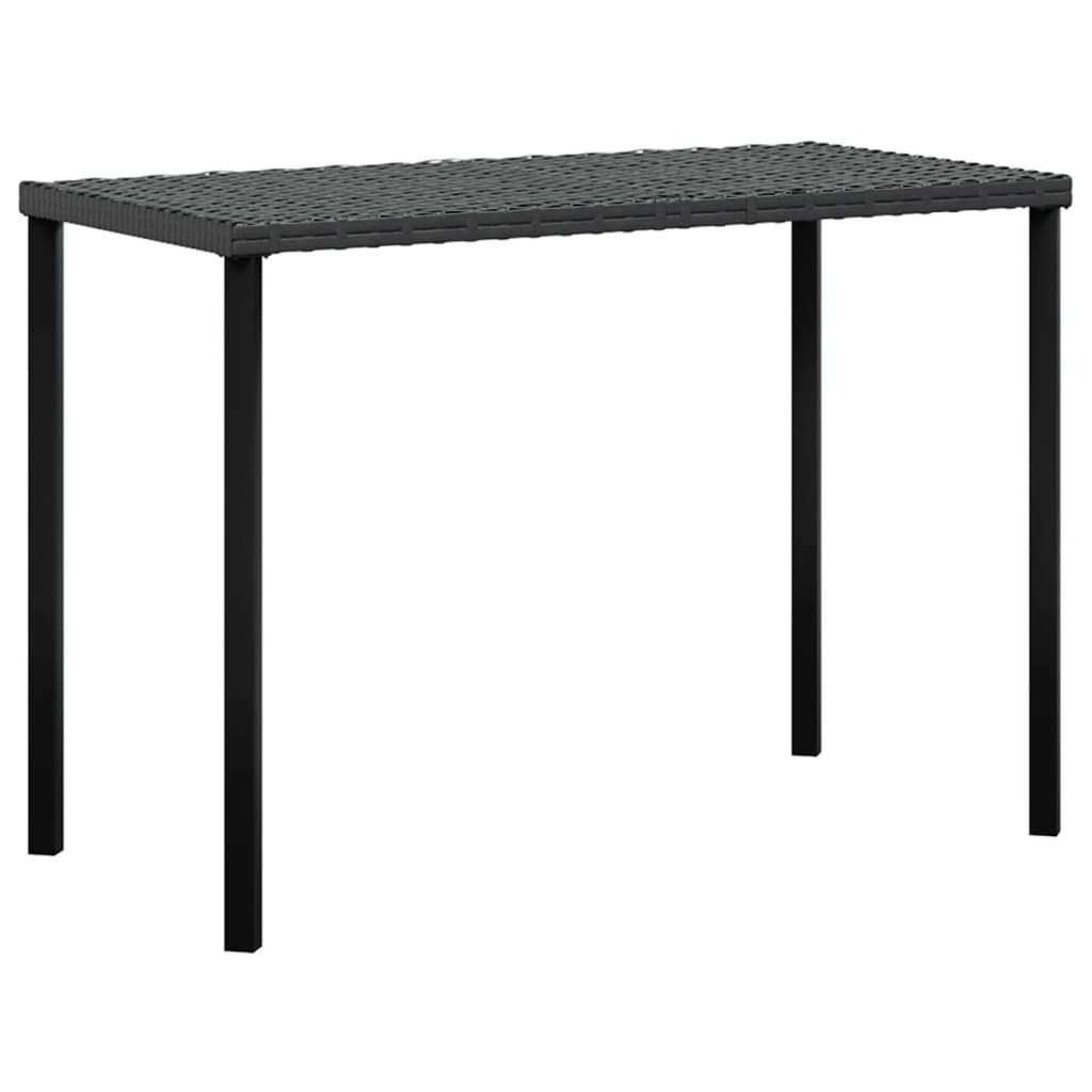 vidaXL Gartenlounge-Set 5-tlg. Sofagarnitur in L-Form mit Kissen Poly Rattan Schwarz, (5-tlg)