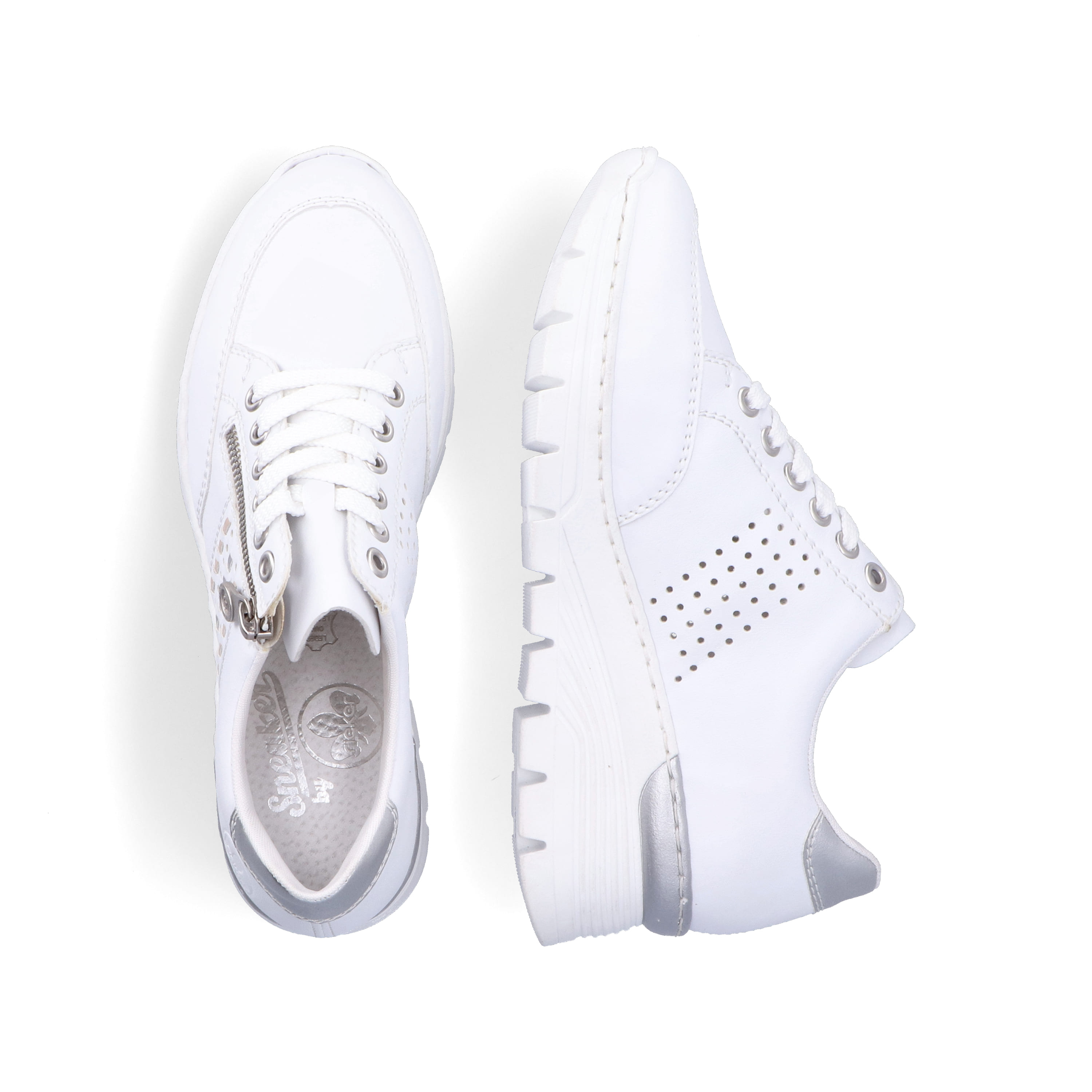 Rieker Damen Sneaker Low reinweiß