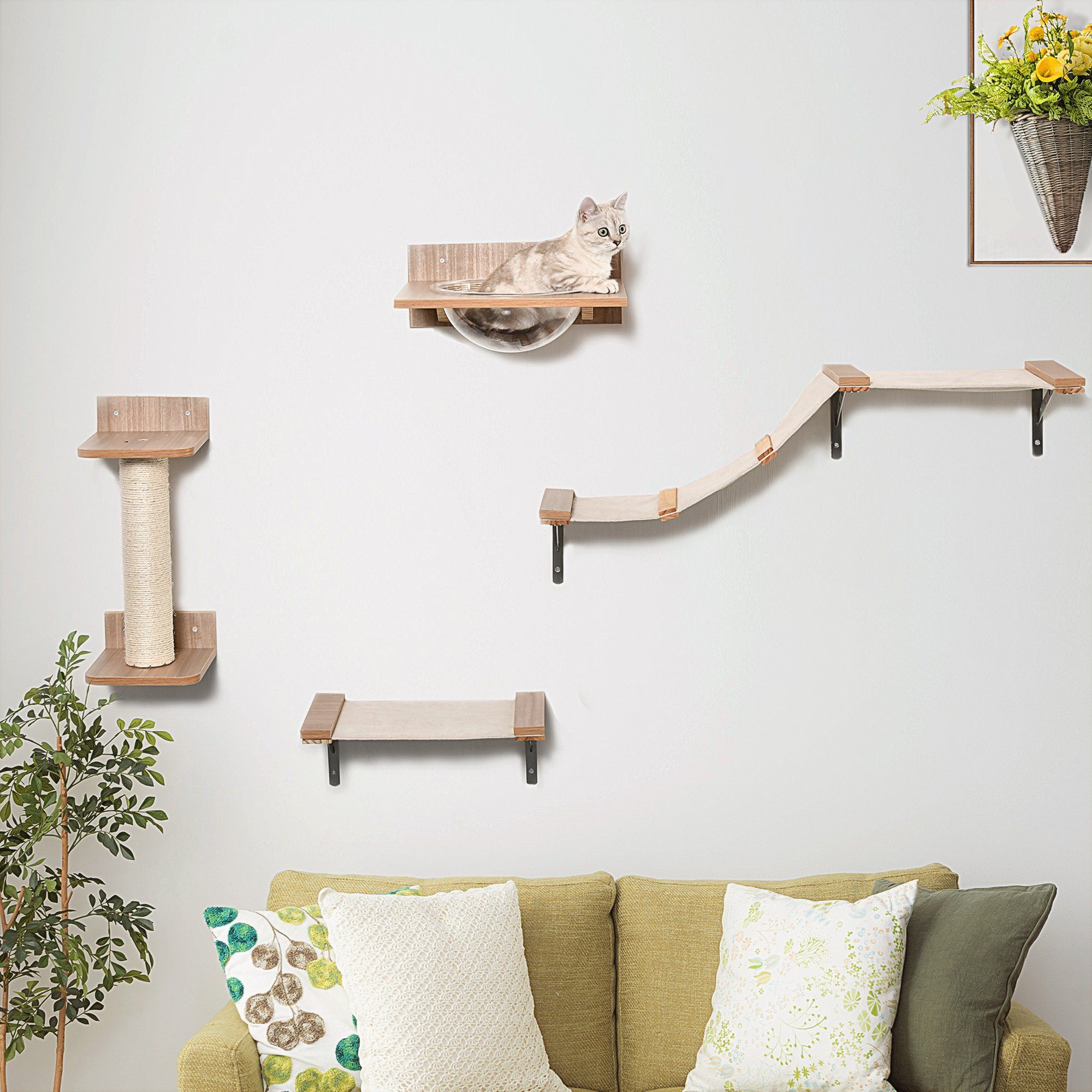 PawHut Katzen-Kletterwand Katzenkletterwand, BxTxH: 38x34x15 cm
