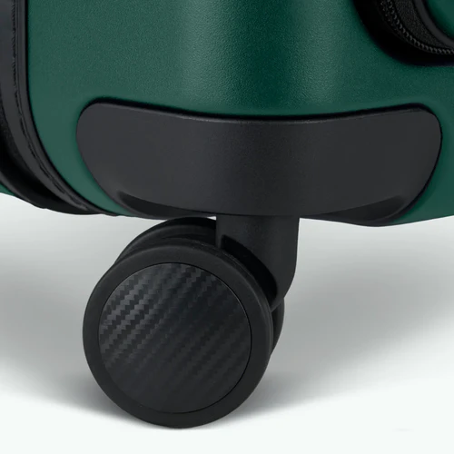 PVG 4-wheel hard-shell suitcase with plain green pouch
