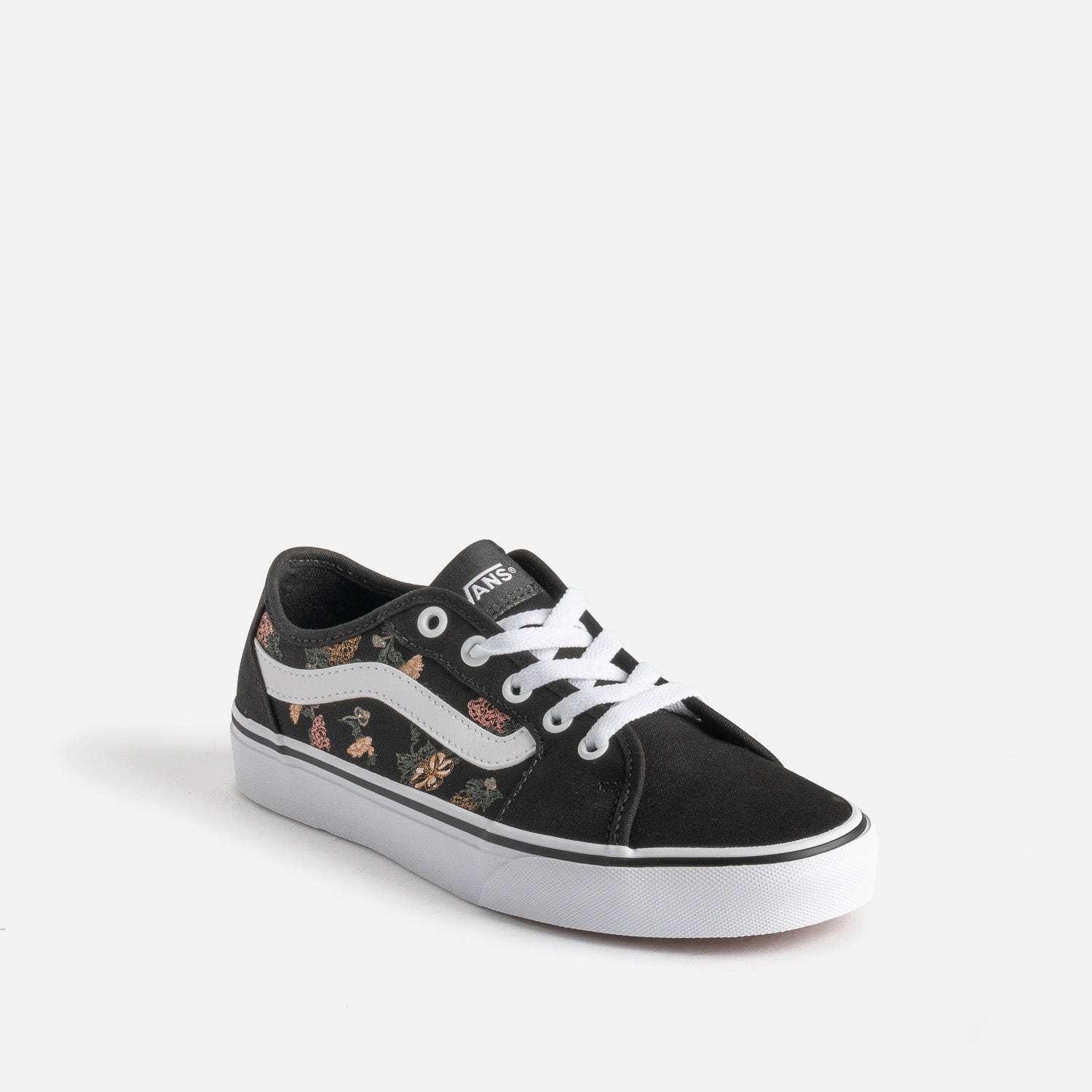 Tennis VANS noire en toile à motifs fleurs et fruits