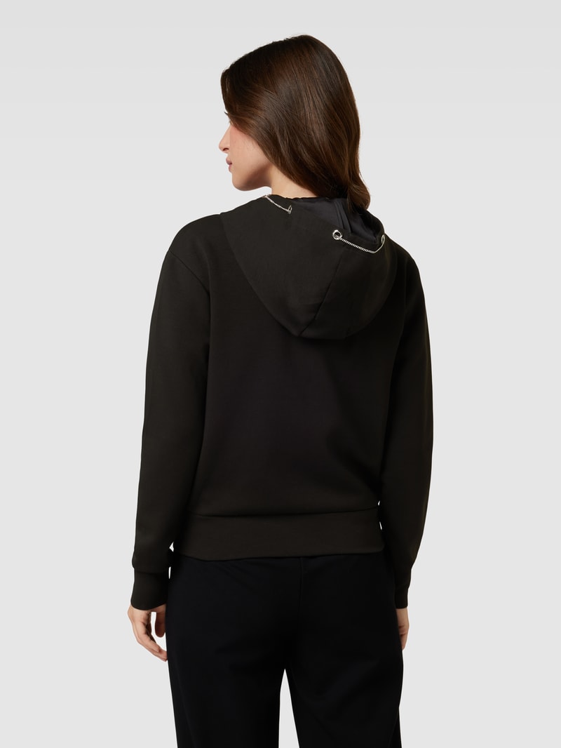 Sweatjacke mit Label-Print in schwarz