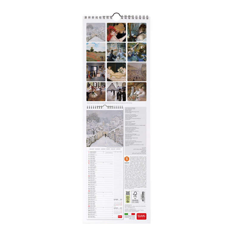 Calendario de pared 2025 - 16 x 49 cm