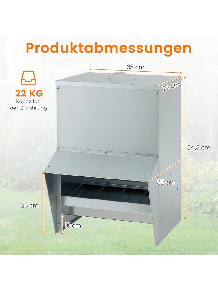 COSTWAY Futterautomat 35x35x54,5cm in Silber günstig kaufen onesize