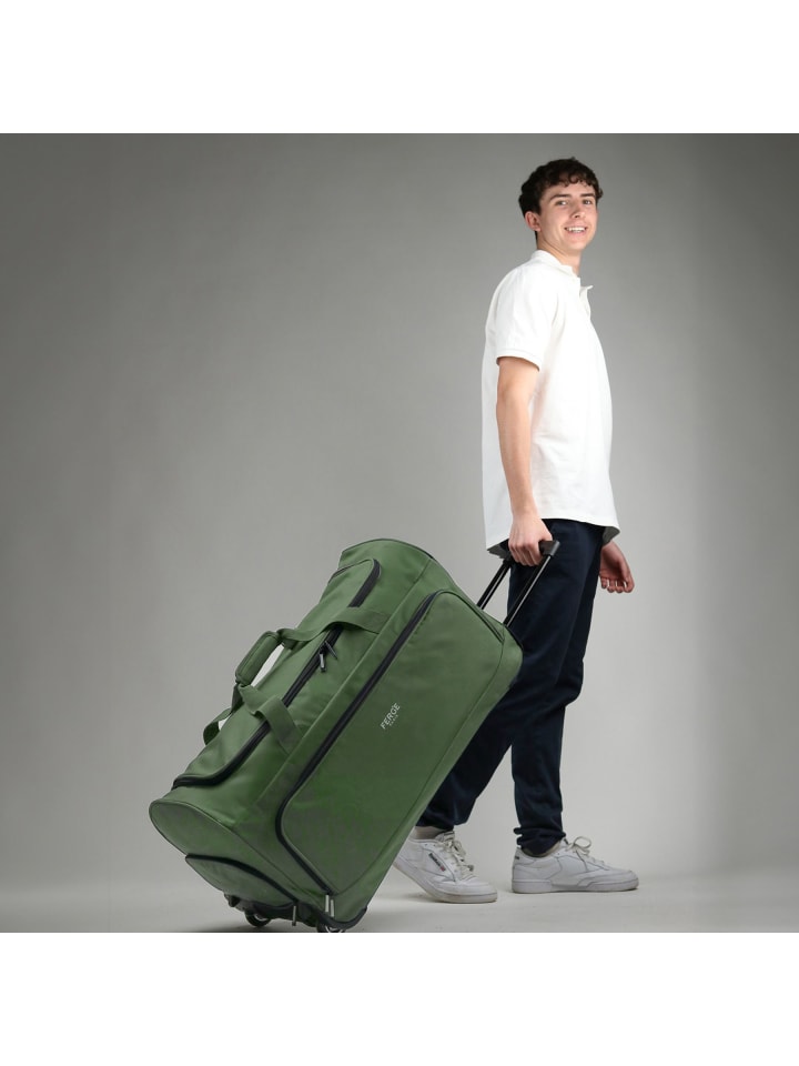 FERGÉ Reisetasche mit Rollen wasserabweisend Reisetasche mit Rollen groß Paris in grün günstig kaufen onesize