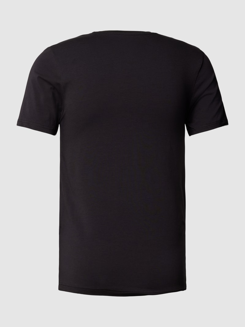 T-Shirt in unifarbenem Design im 3er-Pack in schwarz