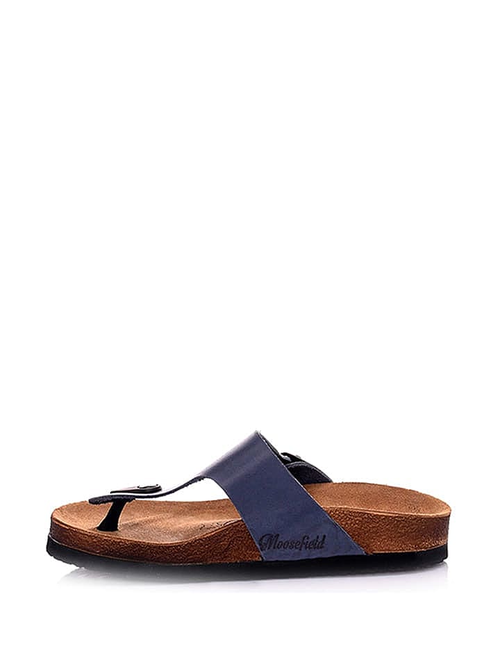 Moosefield Leder-Zehentrenner in Blau günstig kaufen 39