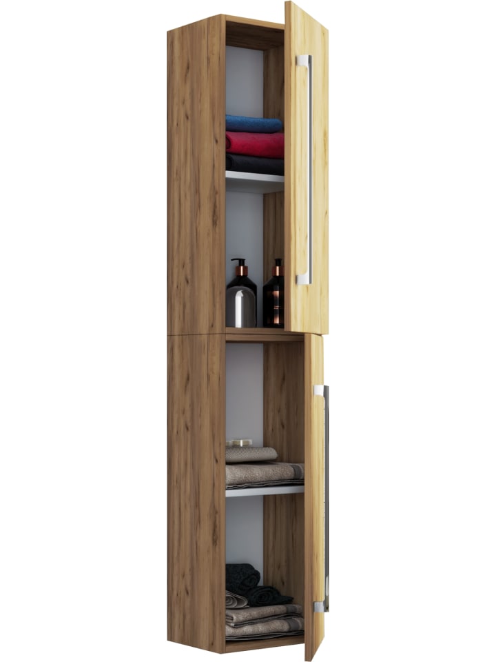 VCM  Holz Badmöbel Bad Hochschrank Badschrank Badinos 2 in Honig-Eiche günstig kaufen onesize