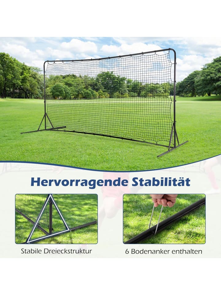COSTWAY Fußballtor für Kinder 372,5x182,5cm in Schwarz günstig kaufen onesize