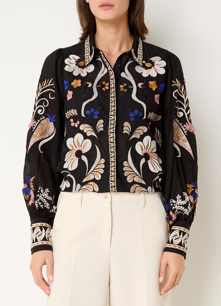 Summum Semi-transparent blouse with embroidery