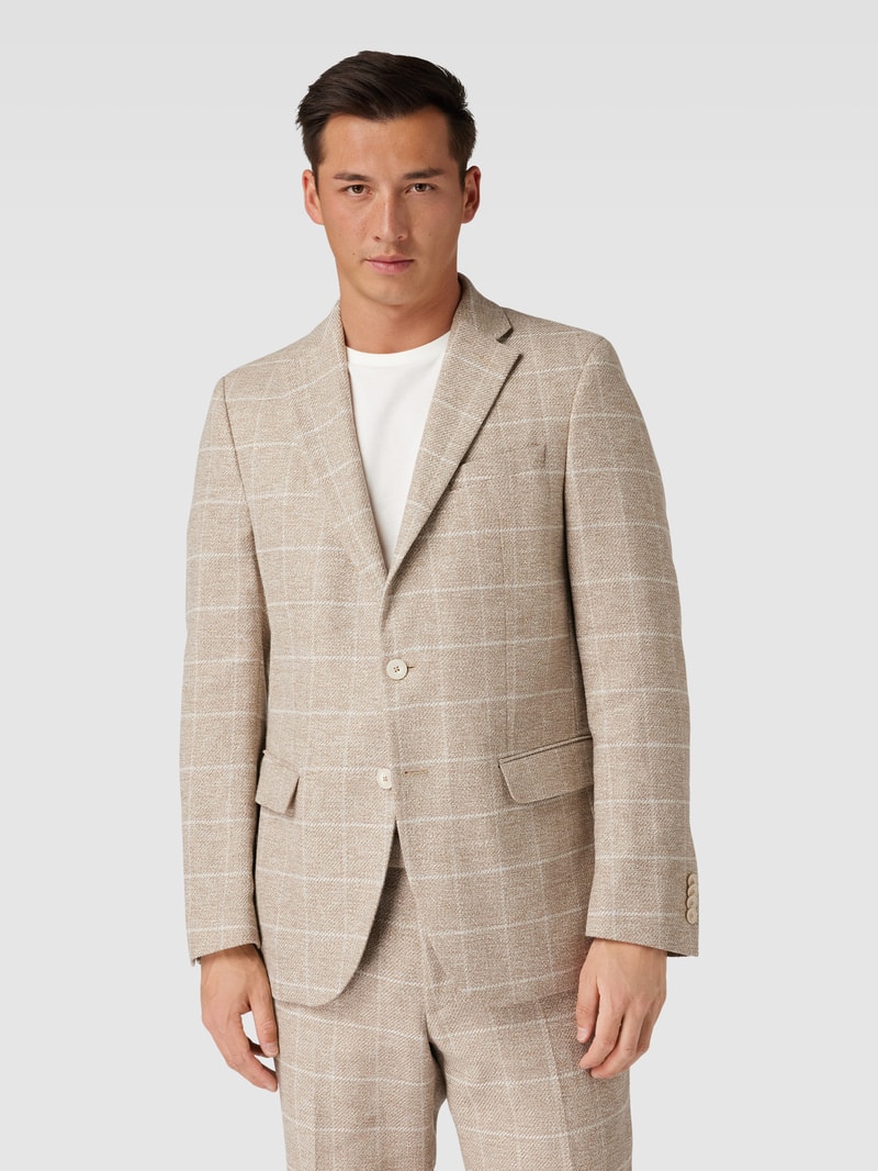 2-Knopf-Sakko mit Karomuster Modell 'Grant' in beige