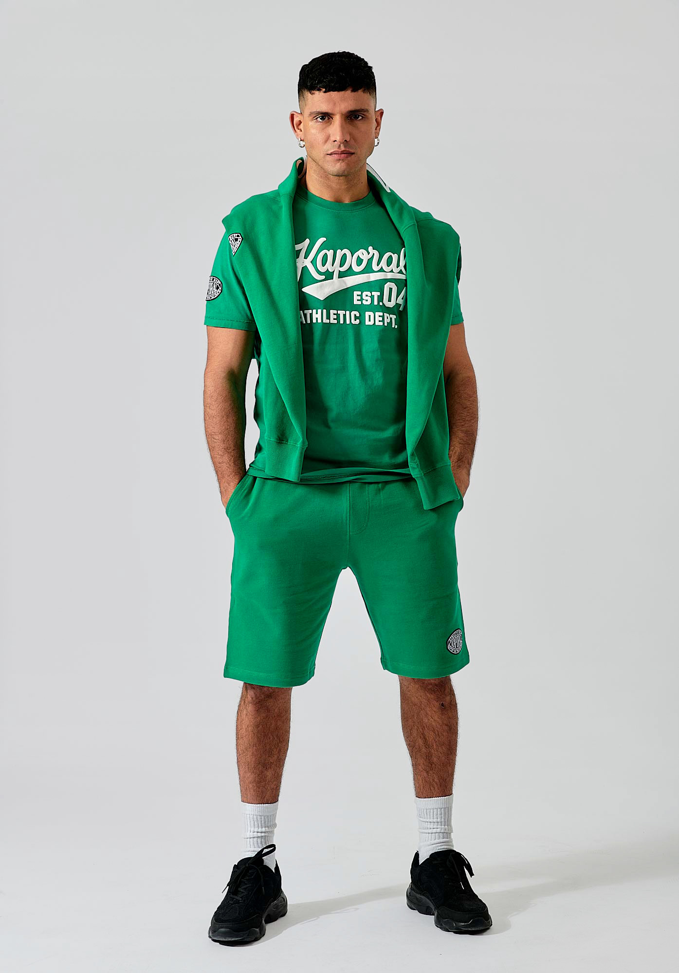 BAREL  T-shirt vert homme 100% coton