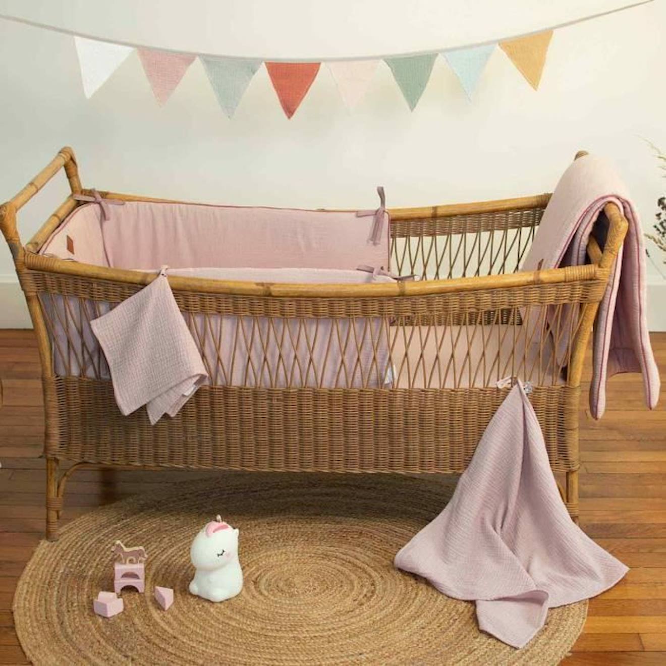 Tour de lit universel en gaze de coton, Jeanne Terracotta Dès la naissance orange