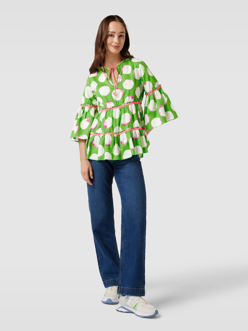 Blusenshirt mit Allover-Muster in grün