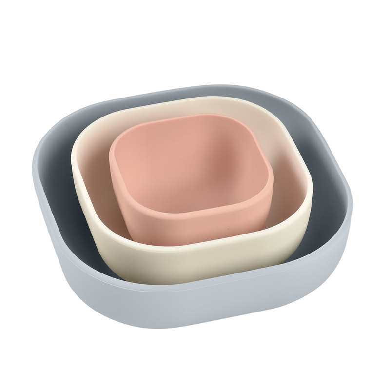 Lot de 3 bols gigogne en silicone rose Beaba