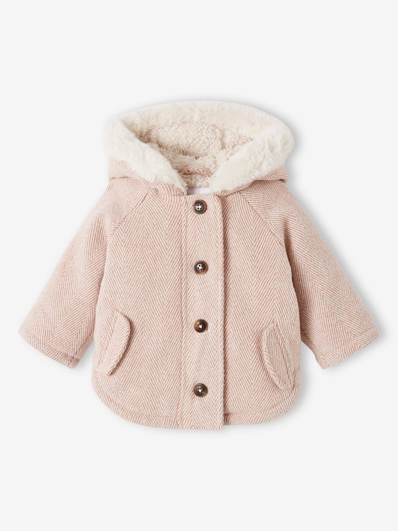 Vertbaudet Warmer Baby Wintermantel mit Recycling-Polyester - rosa