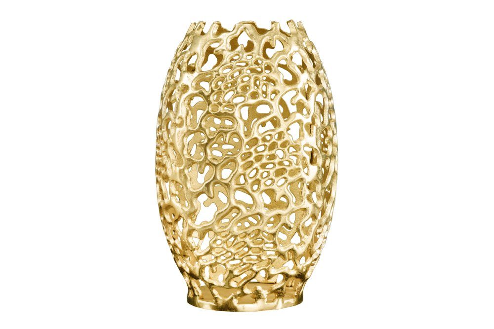 riess-ambiente Dekovase ABSTRACT LEAF 50cm gold (Einzelartikel, 1 St), Wohnzimmer · Handmade · Metall · Vase · Gold-Optik · Schlafzimmer