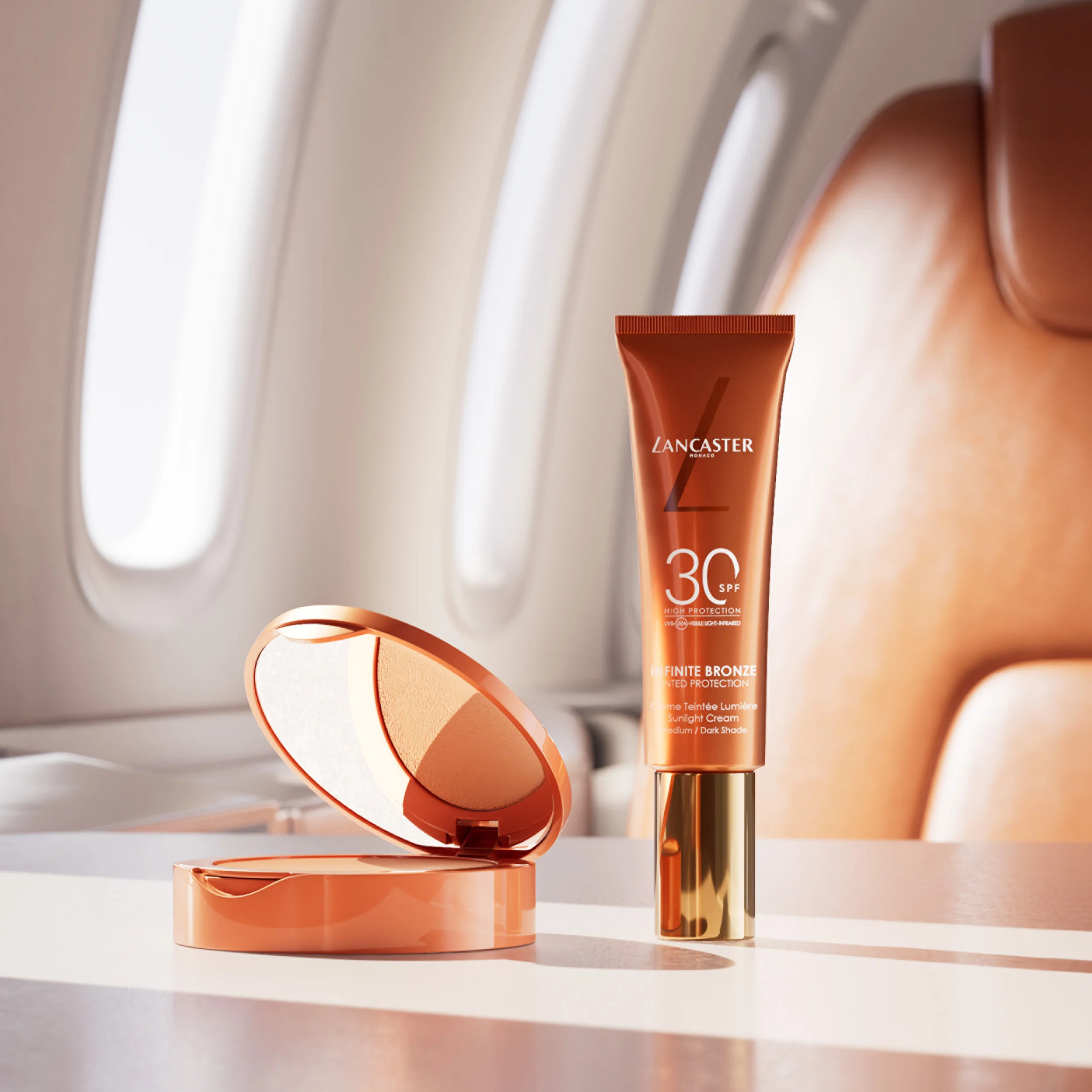 Lancaster Make-up Infinite Bronze tónovací ochranný krém proti slnku SPF30 - Solárny mejkap na tvár, krémový podklad
