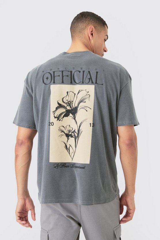 Oversize T-Shirt mit Official Blumen-Print