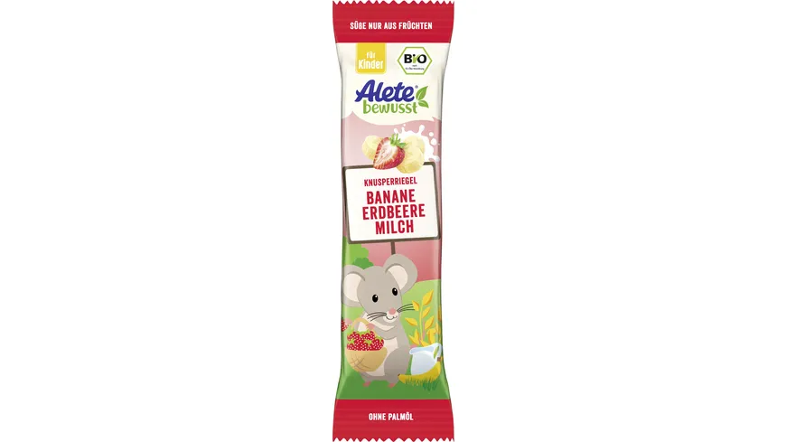 ALETE Bio Knusperriegel Banane Erdbeere Milch 25 g