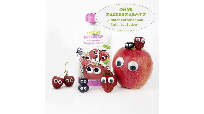 Freche Freunde Bio Quetschie 100% Apfel, Erdbeere, Blaubeere & Himbeere 100 g