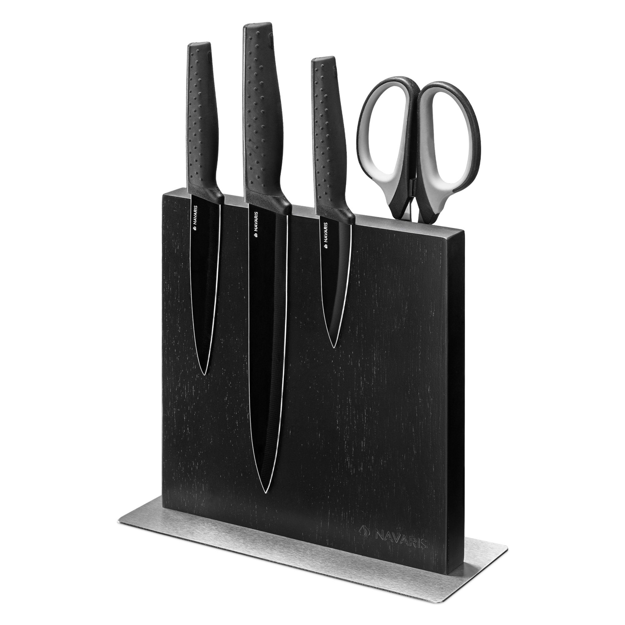 Navaris Magnet-Messerblock Messerhalter magnetisch aus Kautschuk