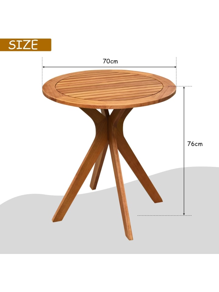 COSTWAY Gartentisch 70x70x76cm in Braun günstig kaufen onesize