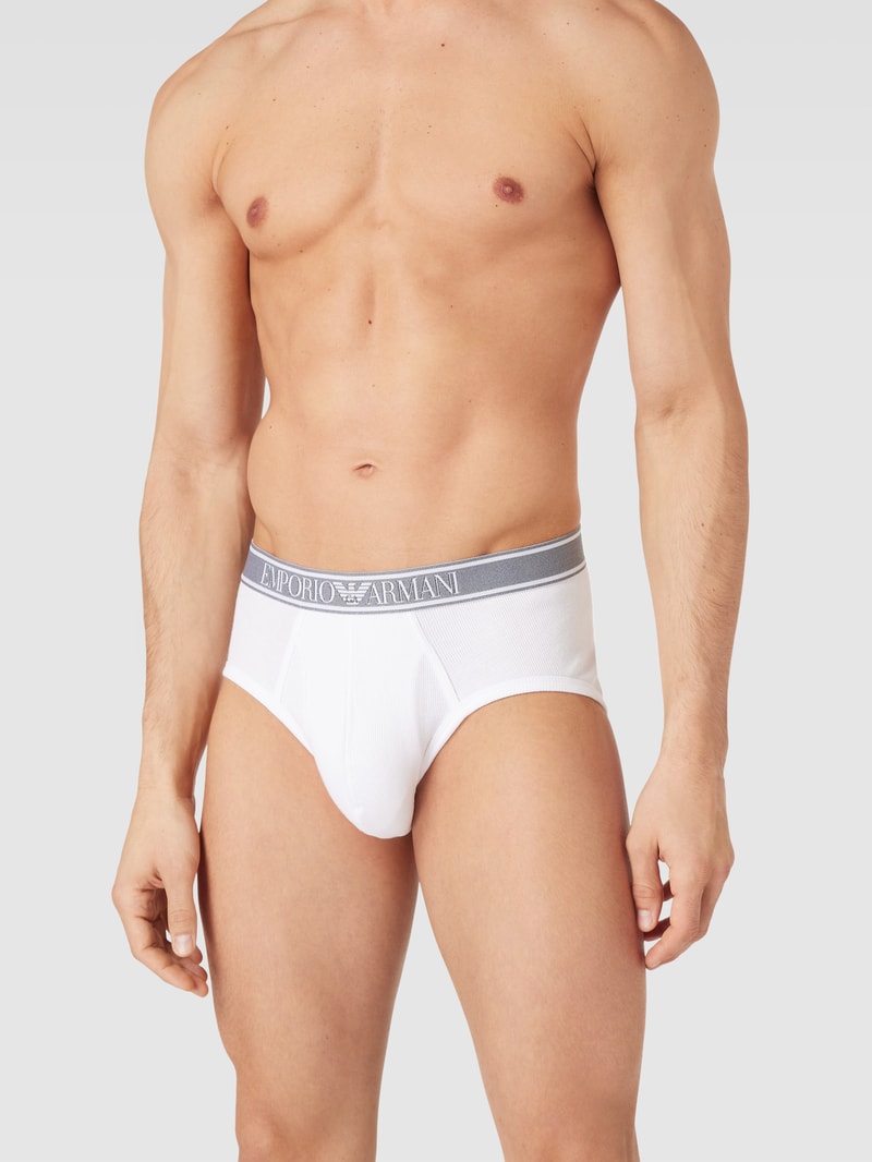 Slip mit Feinripp in weiß
