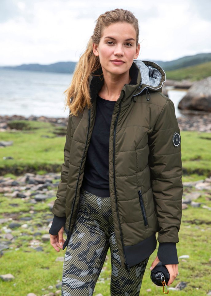 Outdoor-Steppjacke mit bedrucktem Futter
