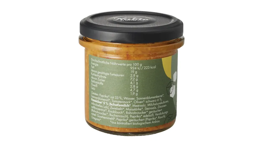 Nabio Bio Aufstrich Paprika Feta Olive 135 g