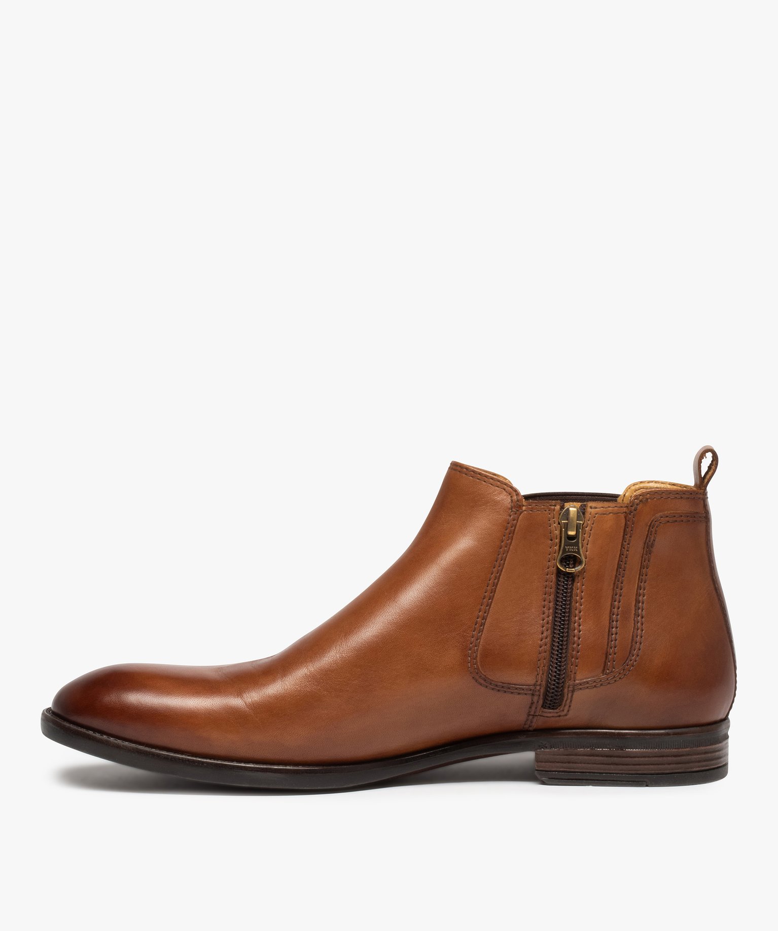 Boots homme dessus cuir uni – Pierre Cardin Diffusion camel | GEMO