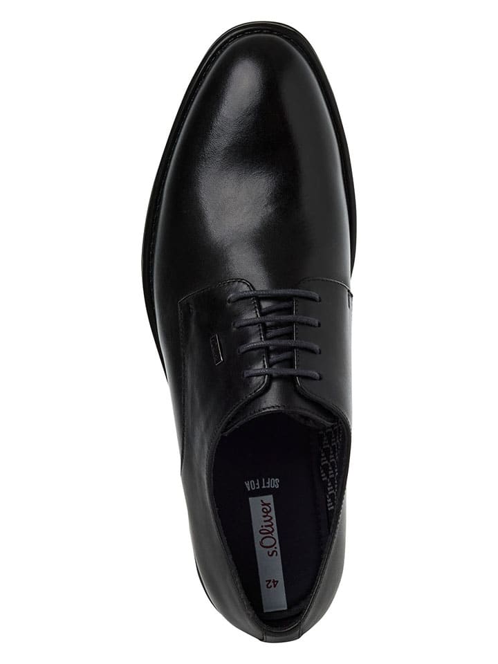 s.Oliver Leder-Schnürschuhe in Schwarz günstig kaufen