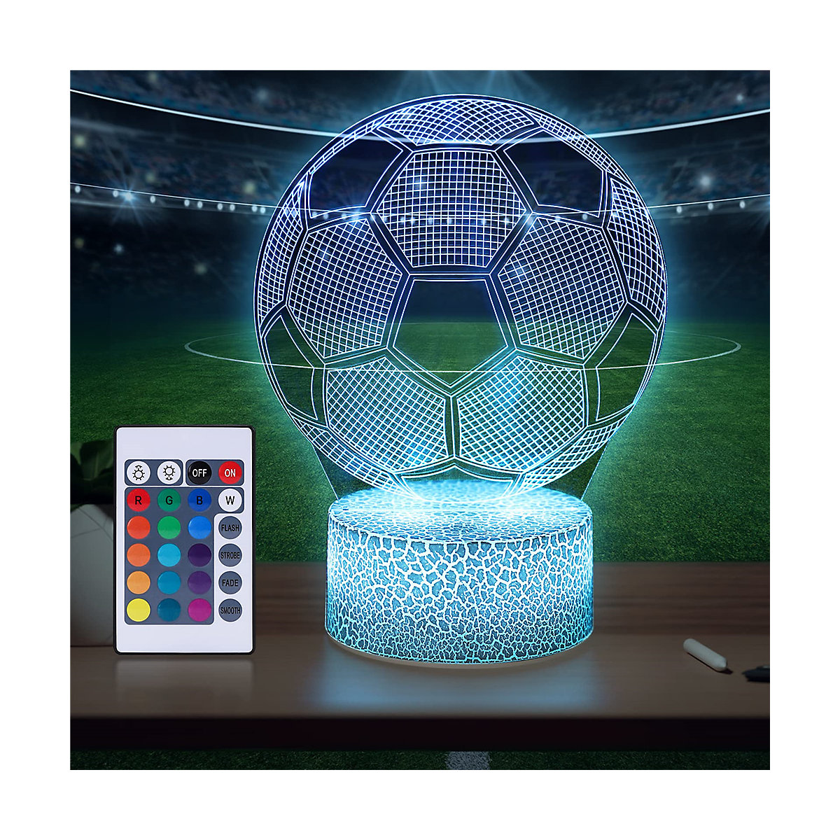 Nachtlichter Fußball Lampe mit 16 Farben Nachtlichter für Kinder