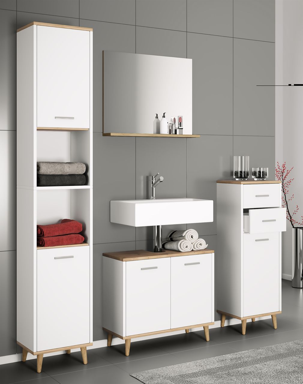 VCM 4-tlg. Badmöbelset Badezimmer Set 