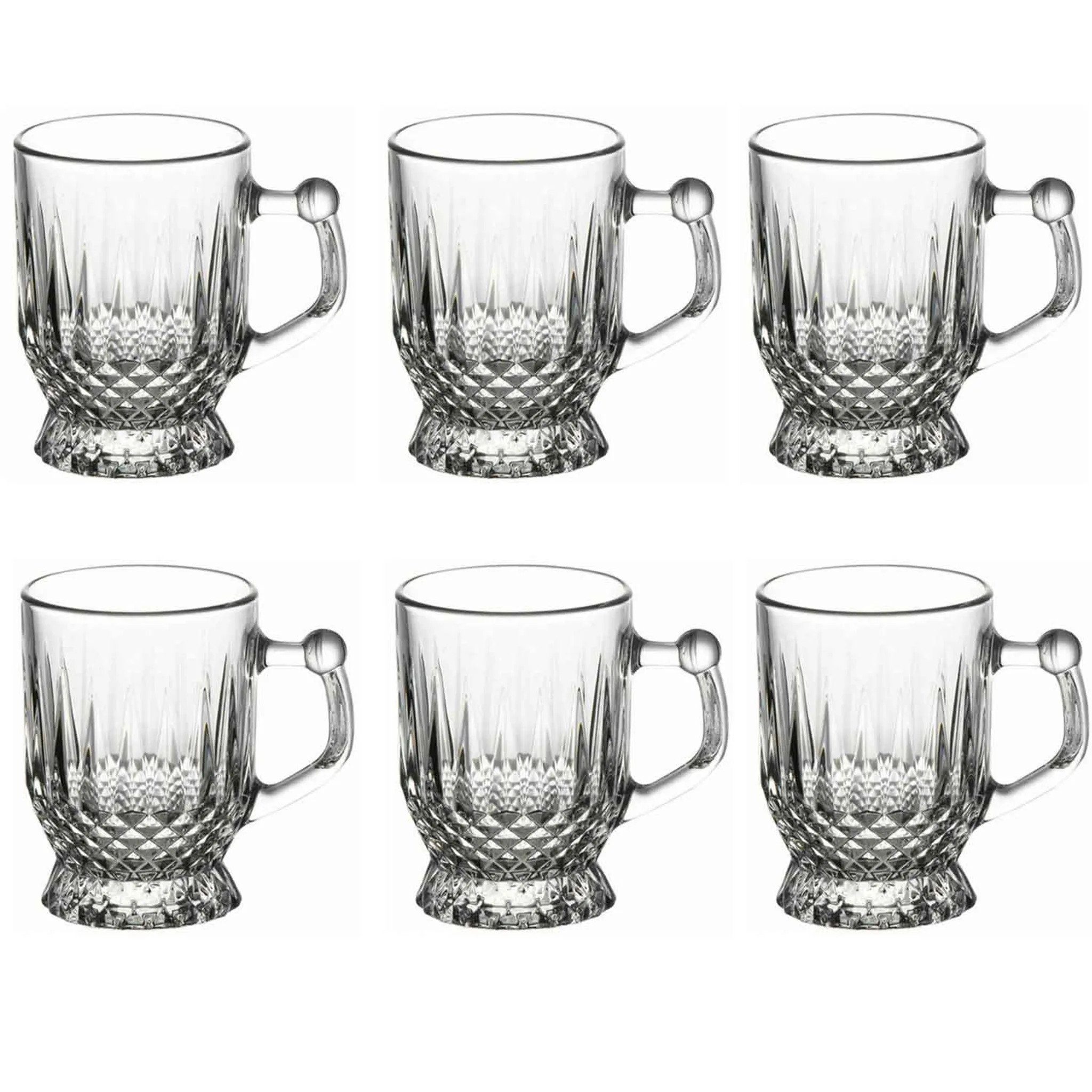 Pasabahce Gläser-Set Coffee-Mugs, Glas, Cup Teeglas Set 6 Teilig, Spülmaschinengeeignet