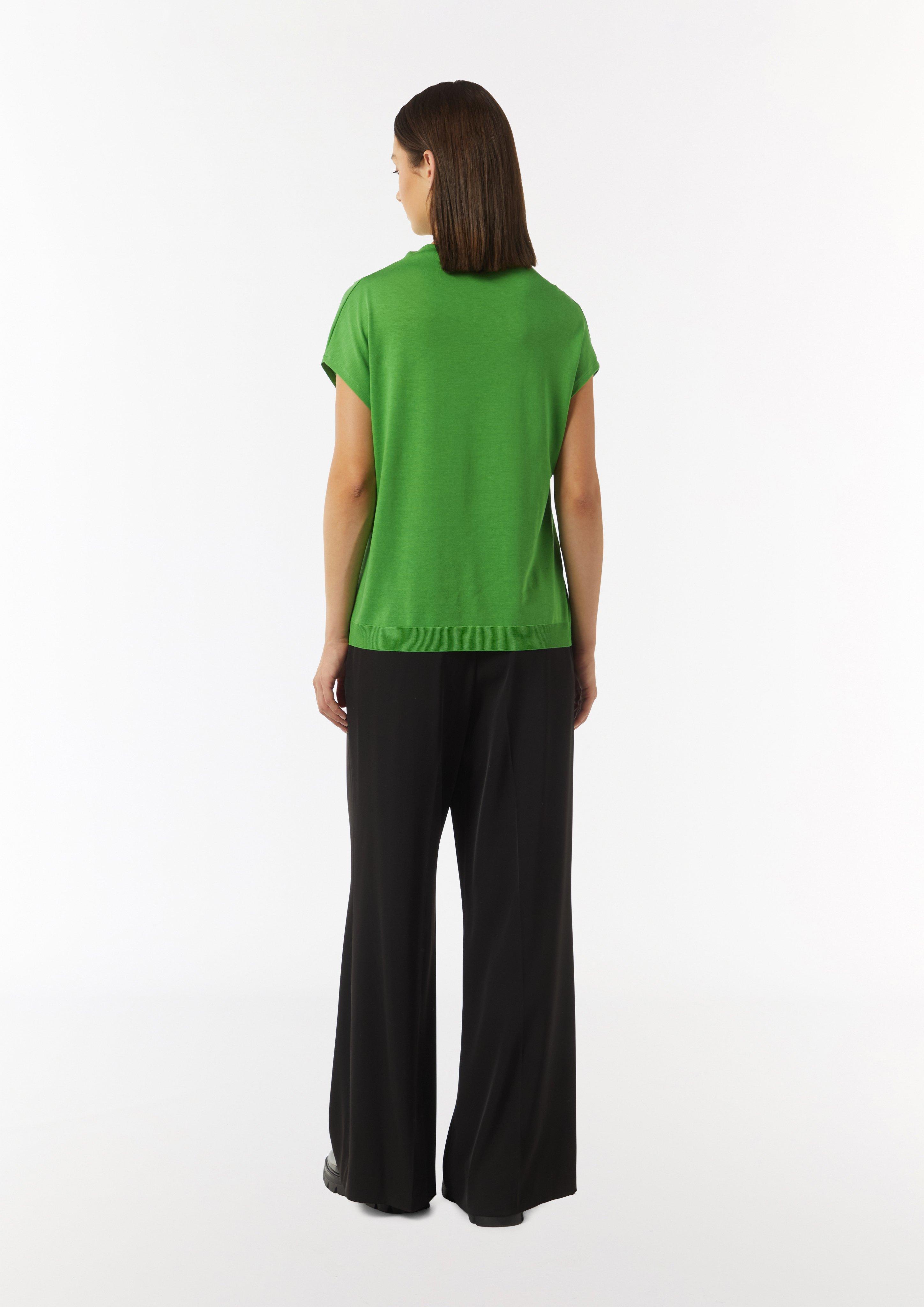 Strick-Shirt aus Lyocellmix mit Faltendetails - grün