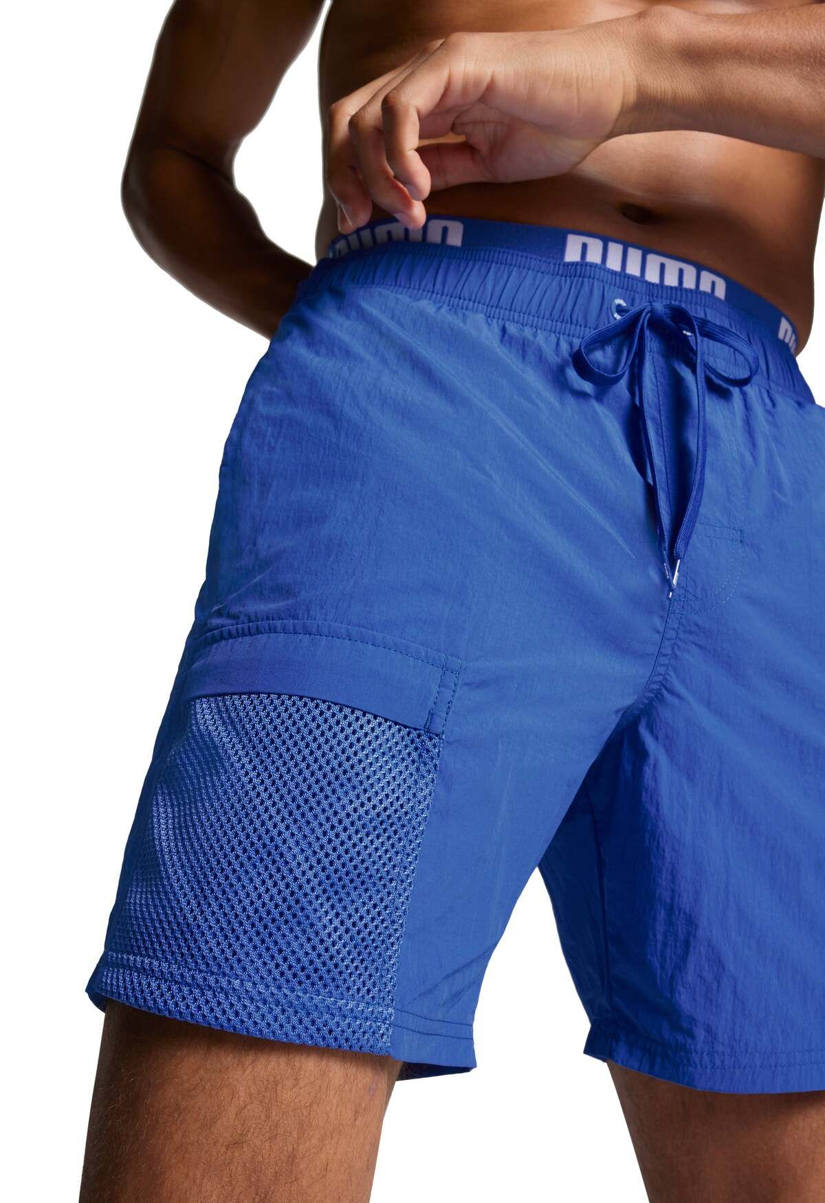 PUMA Benjamin Blue Mittellange Utility Schwimmhose