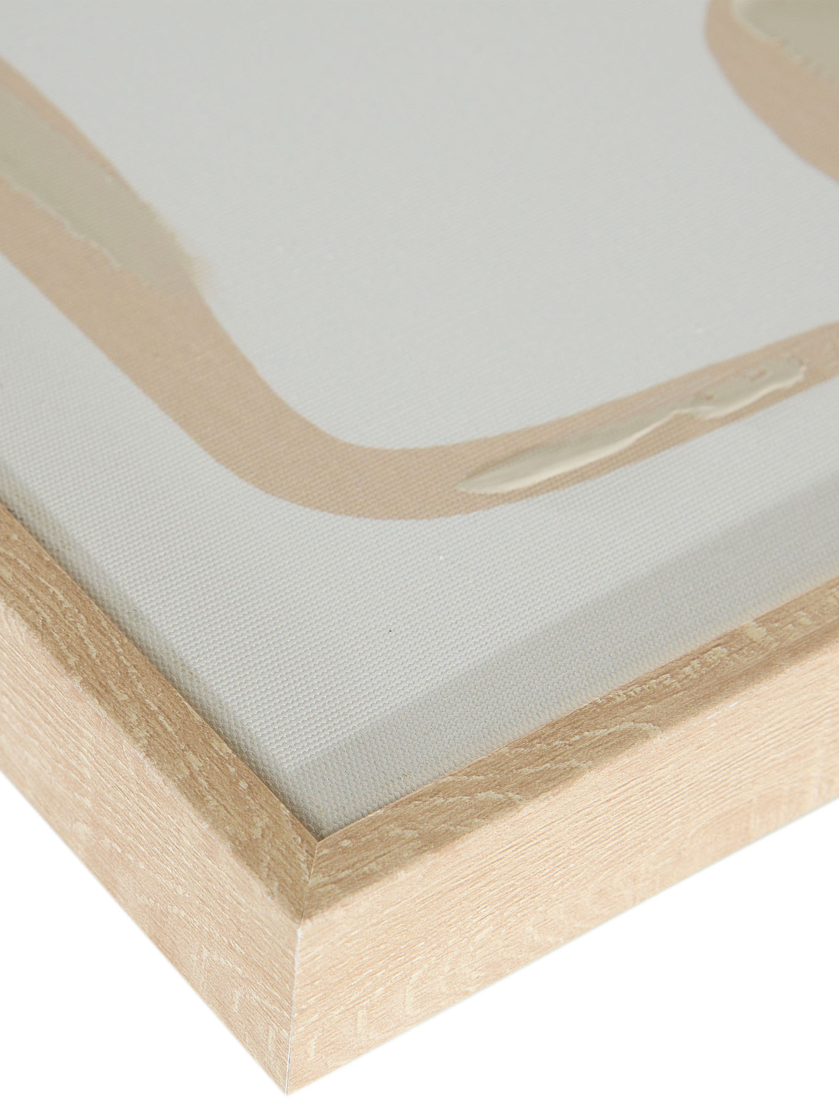 Theodora Leinwand-Druck-handbemalt, Beige/Weiss