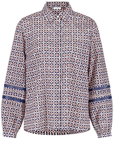 Baumwollbluse mit Lochspitze