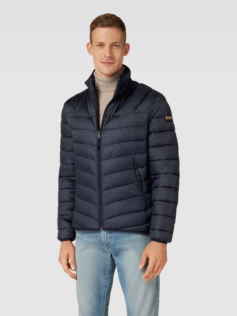 Steppjacke mit Stehkragen Modell 'AERONS' in schwarz