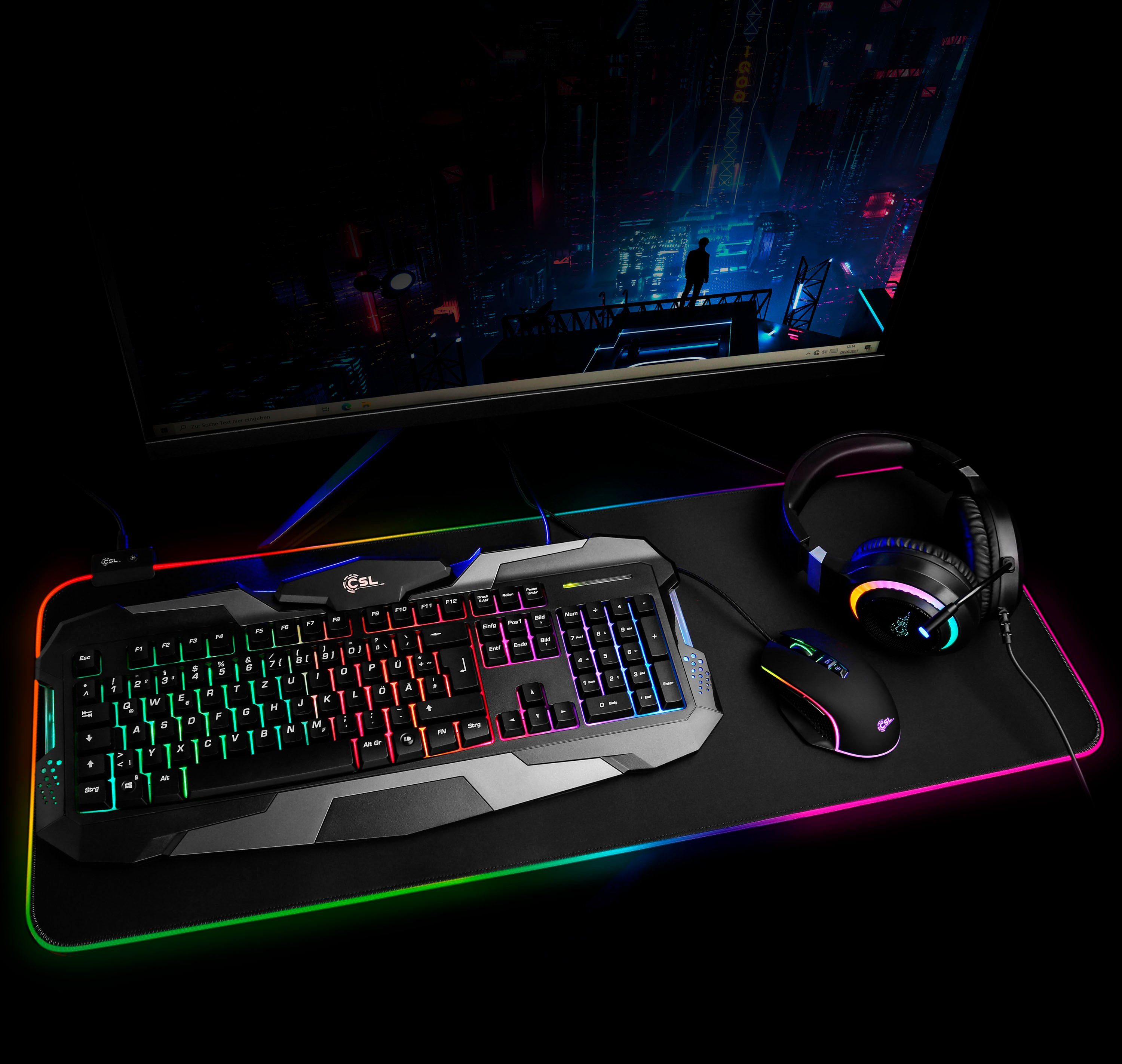 CSL RGB Gaming Edition L8411 Gaming-PC (AMD Ryzen 5, Radeon Vega 11, 16 GB RAM, 1000 GB SSD, Luftkühlung)
