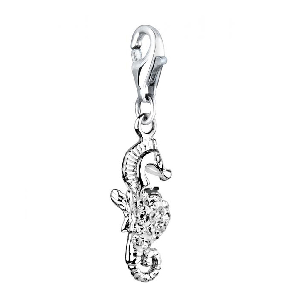 Nenalina Nenalina Amulette Anhänger Seahorse Kristalle 925 Silber Pendentif